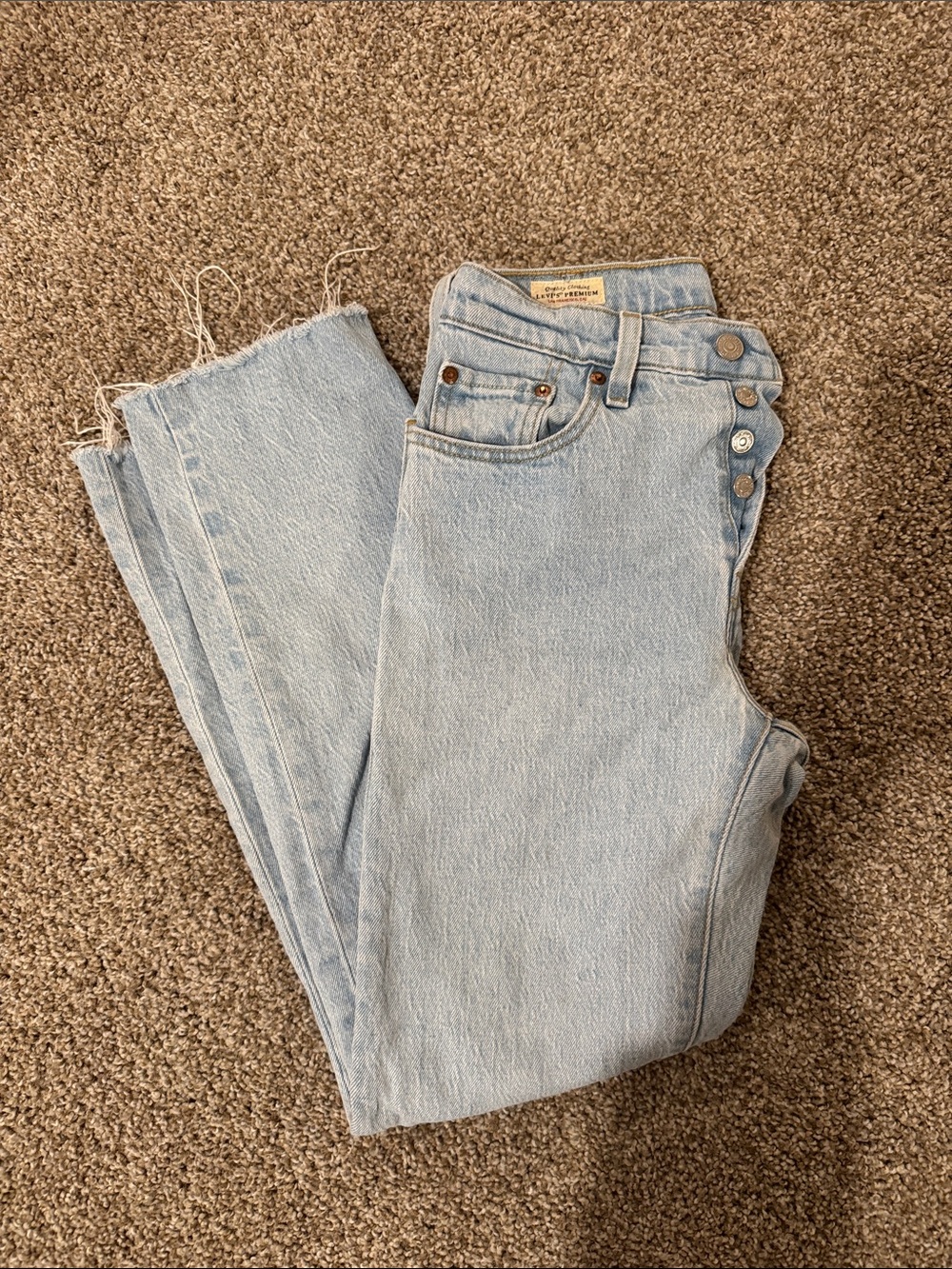 Levi's Light Blue High-Rise Straight Jeans